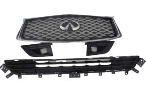 ATRAPA GRILL KRATKA ZDERZAKA KPL INFINITI Q50 LIFT